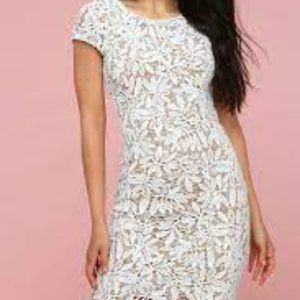 Lulu's- White Lace Dress- Size S